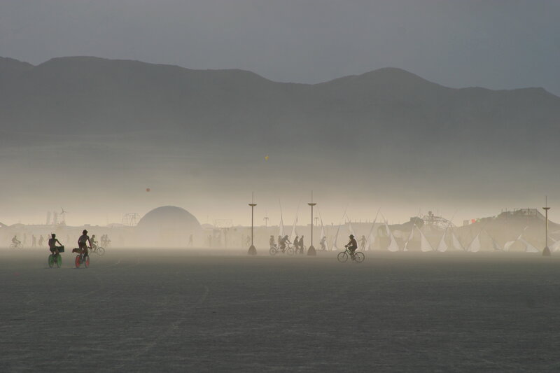 Burning Man festival in dust