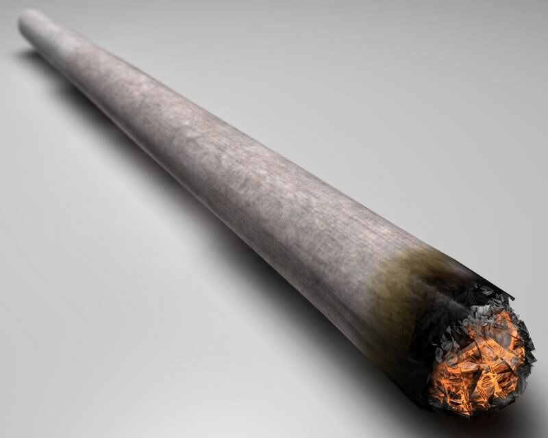 Burning Marijuana Cigarette