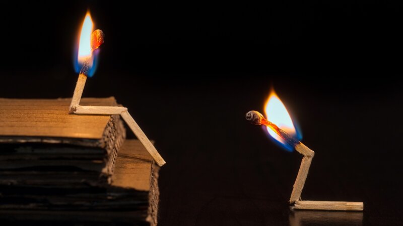 Burning Match Figures — Black