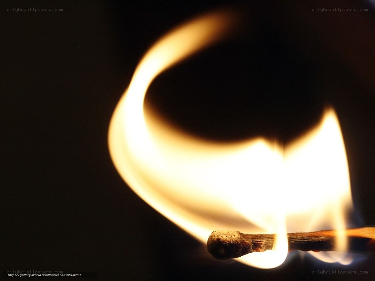 Burning match flame