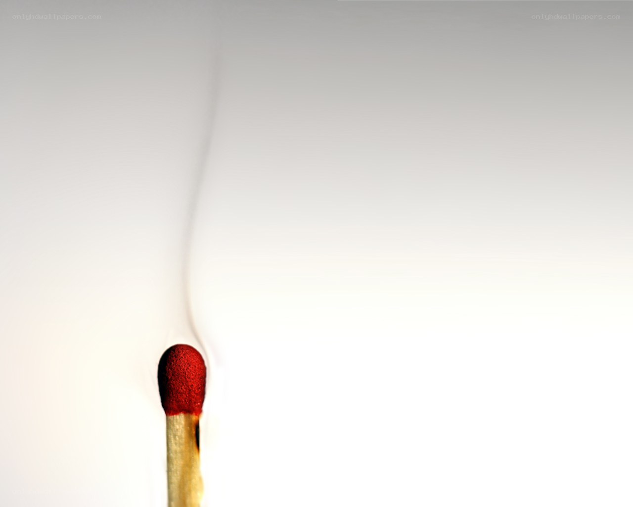 Burning match with smoke