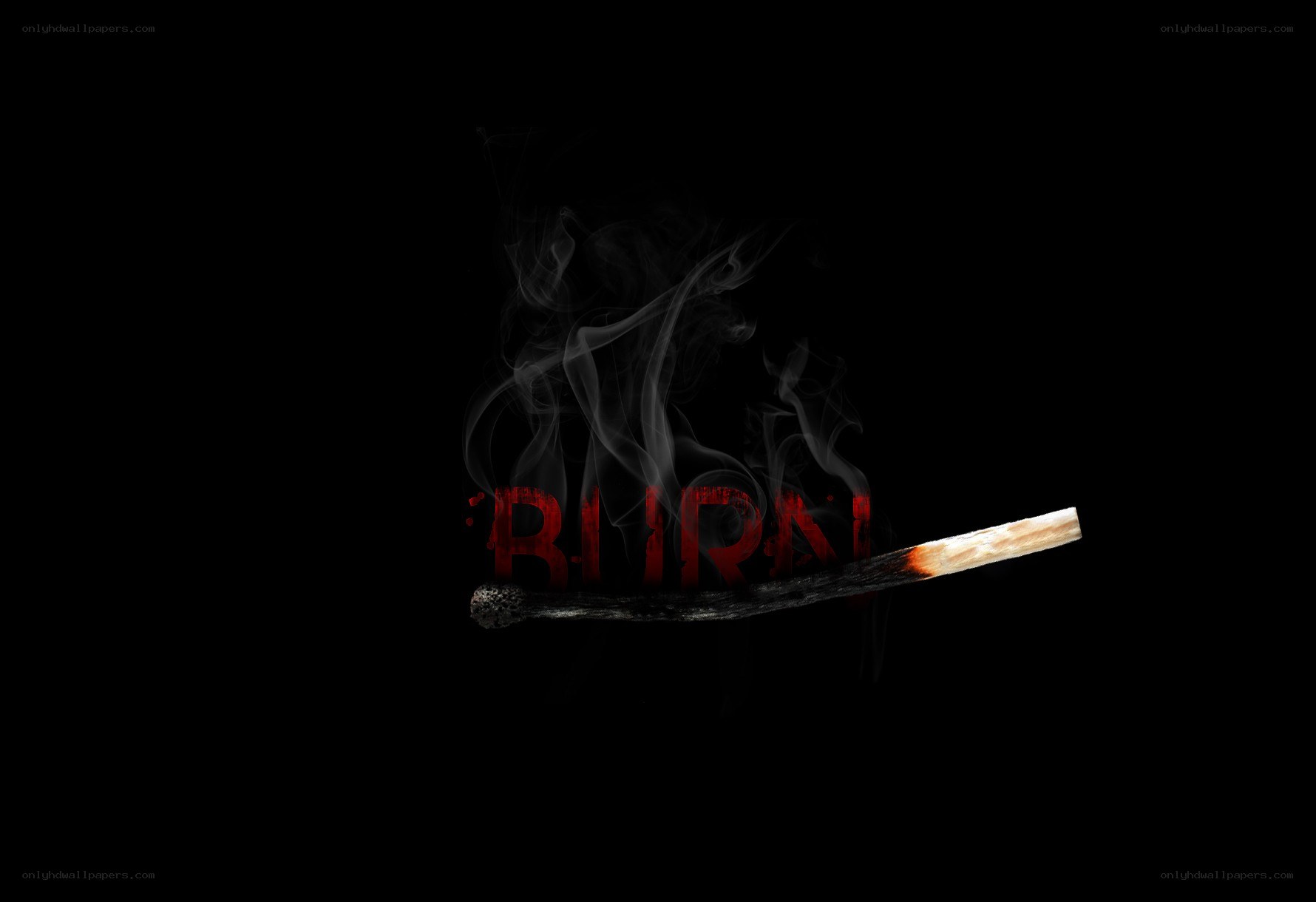 burning match with smoke