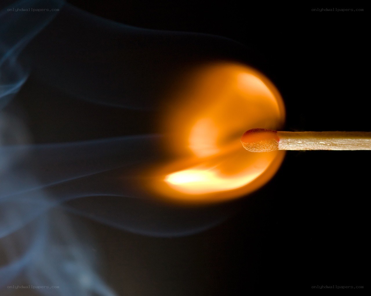 Burning match with smoke