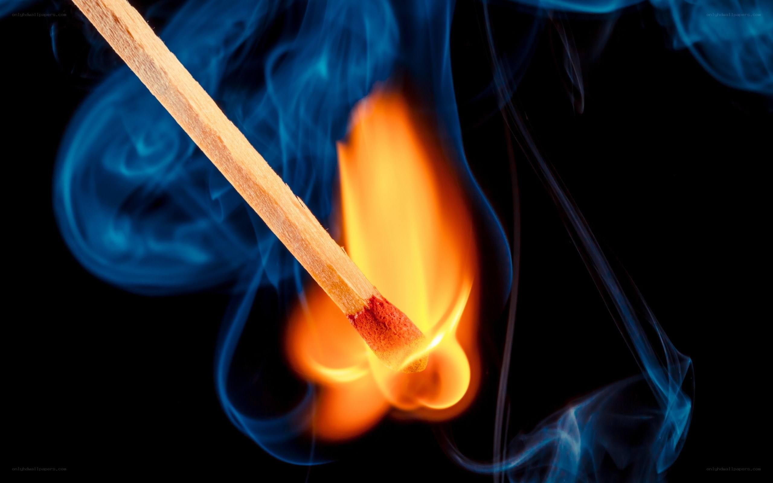 Burning match with smoke