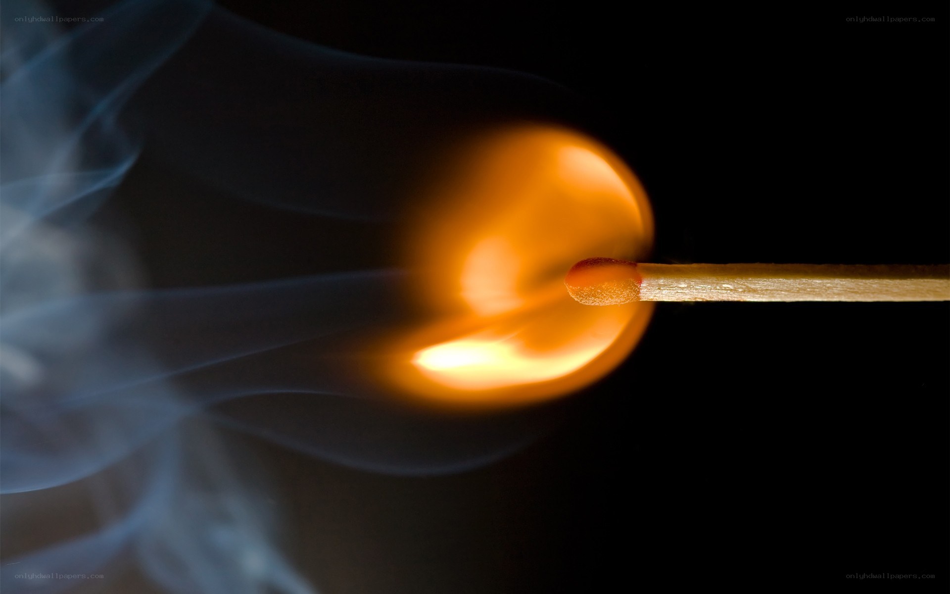 Burning match with smoke