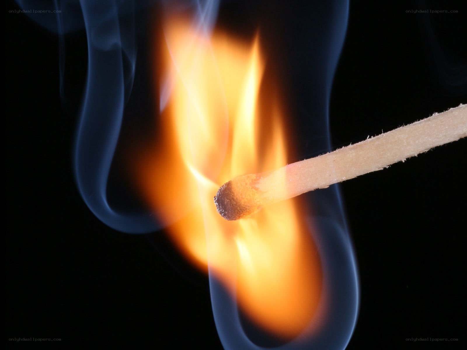Burning match with smoke