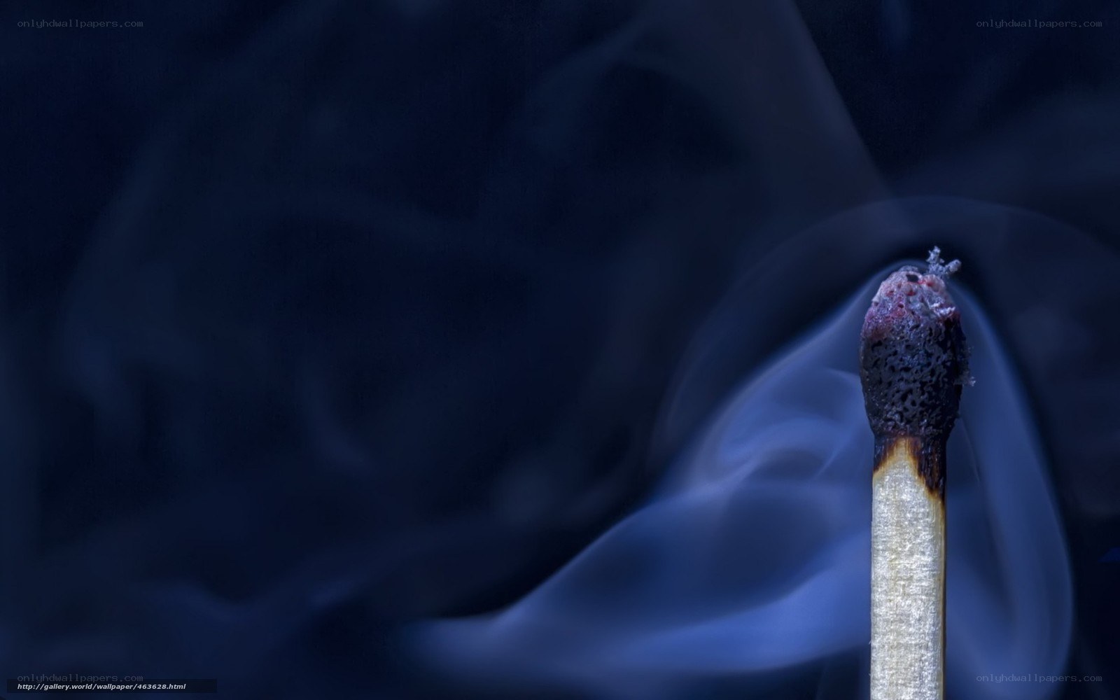burning match with smoke