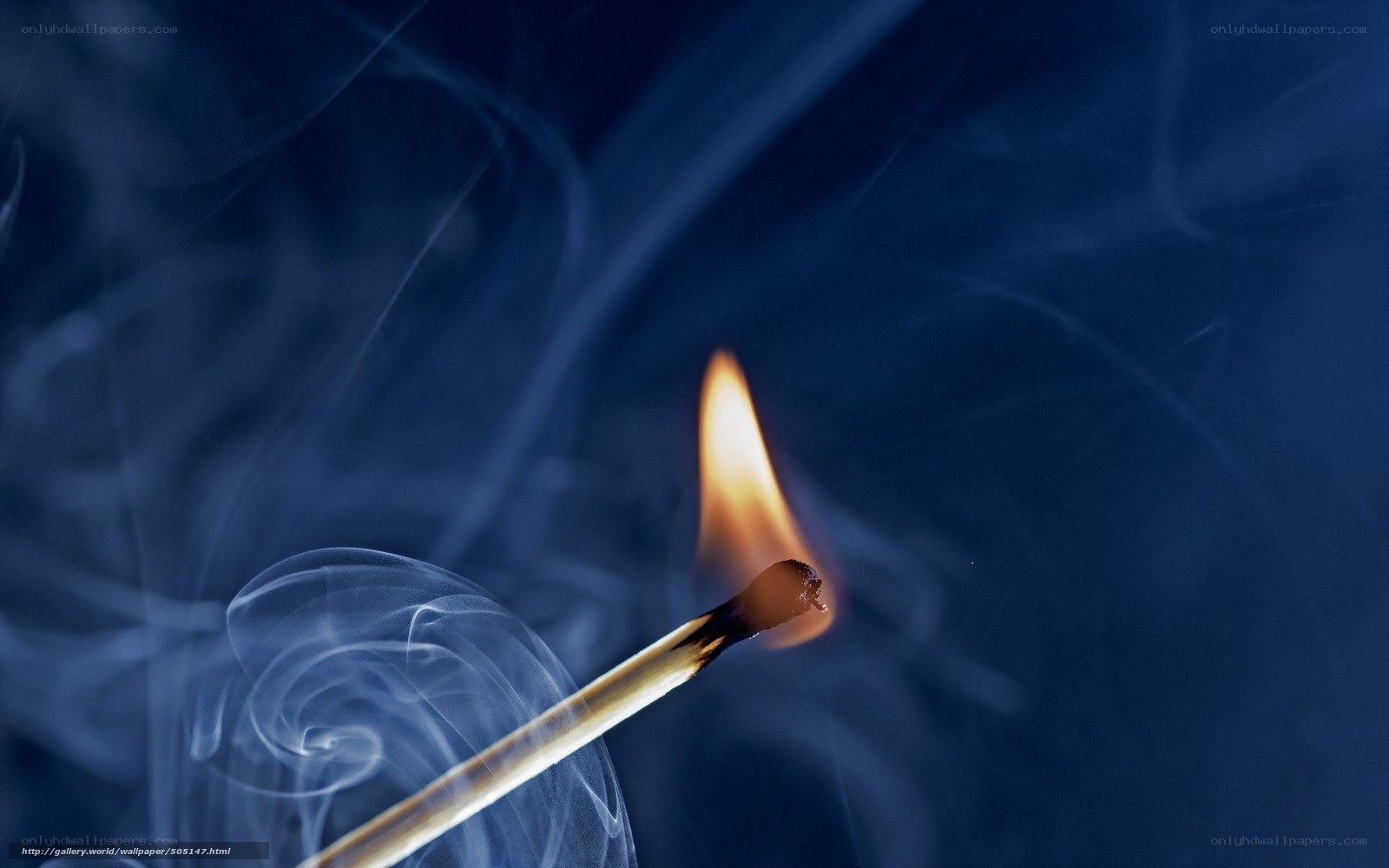 Burning match with smoke