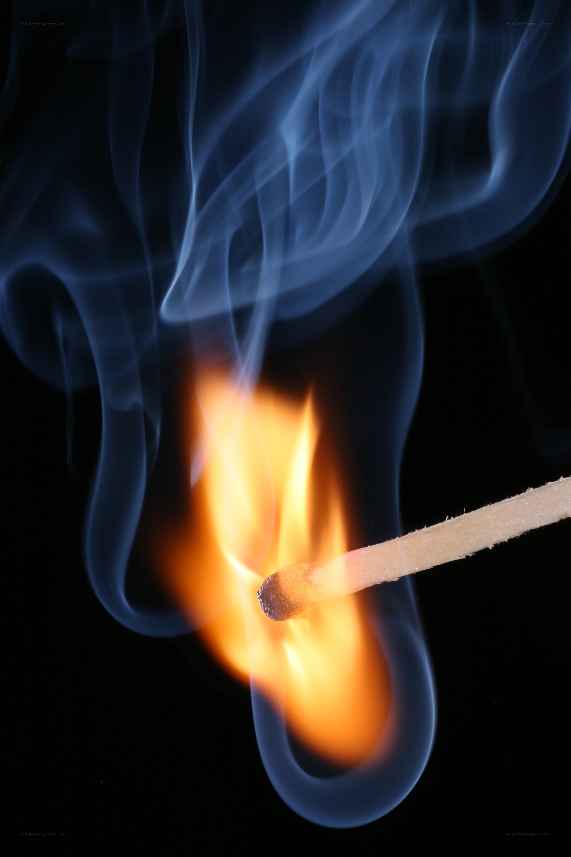 Burning match with smoke