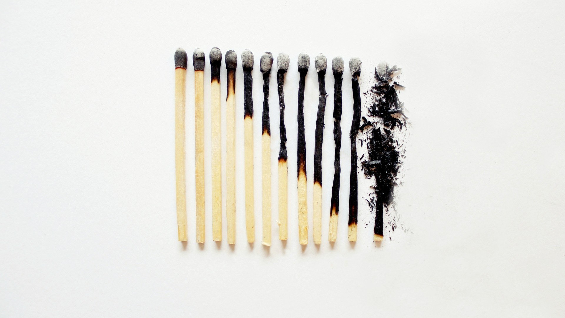 burning matches in a row