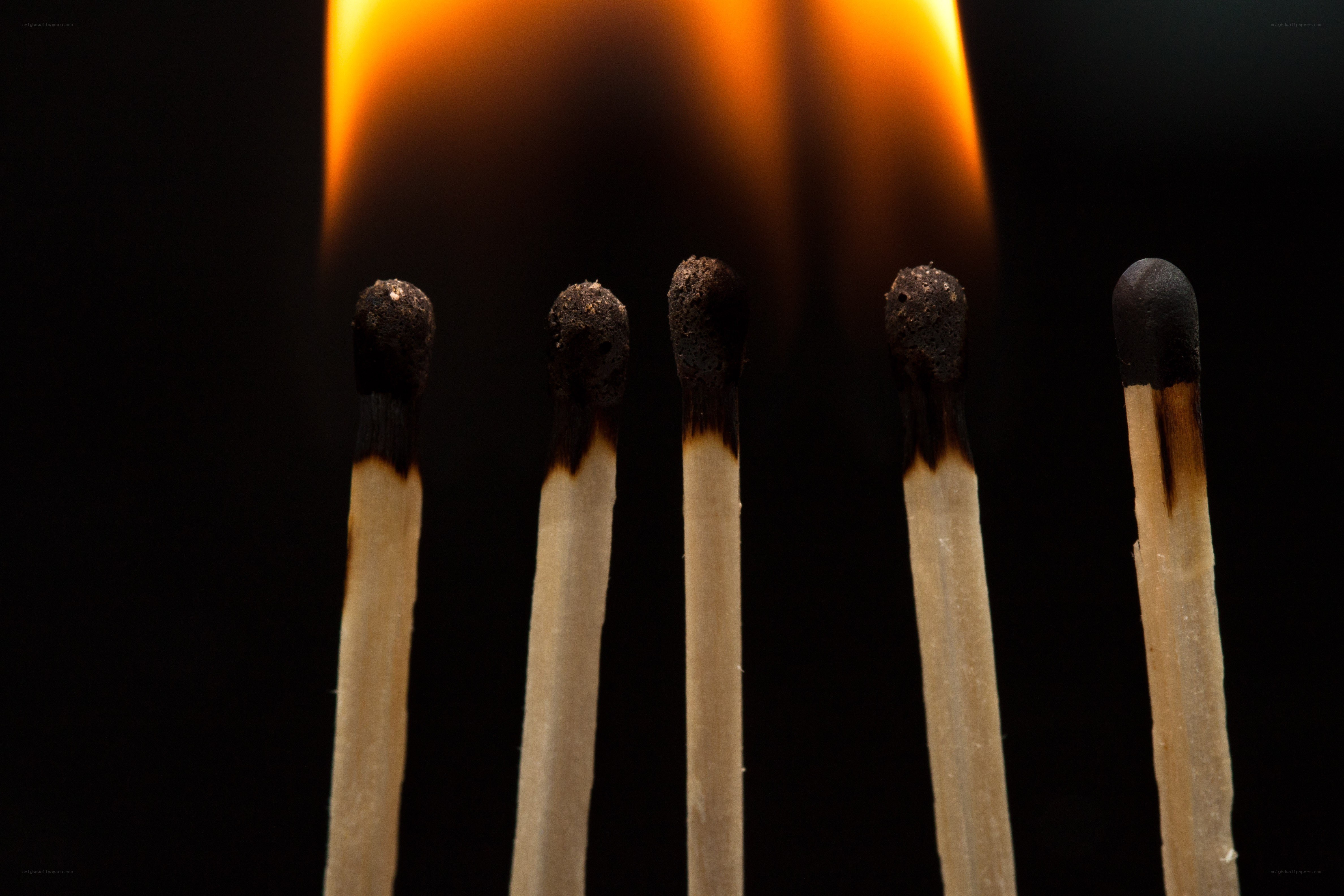 burning matches in a row