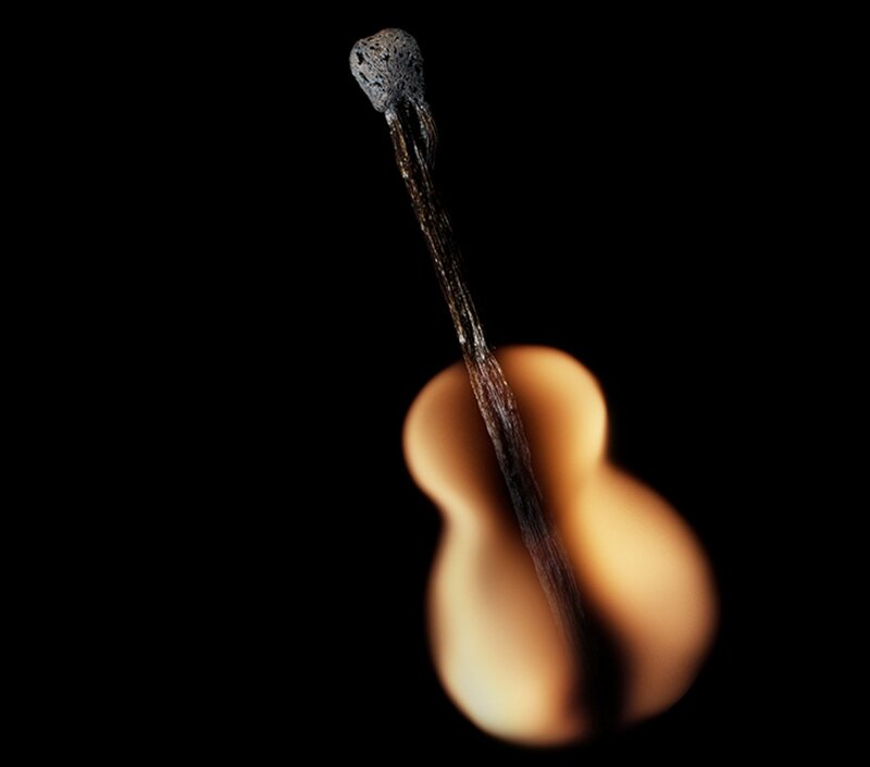 Burning Matchstick — Black, Dramatic, Photograph, Flame