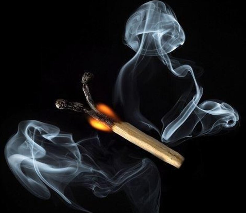 Burning Matchstick — Black, Dramatic