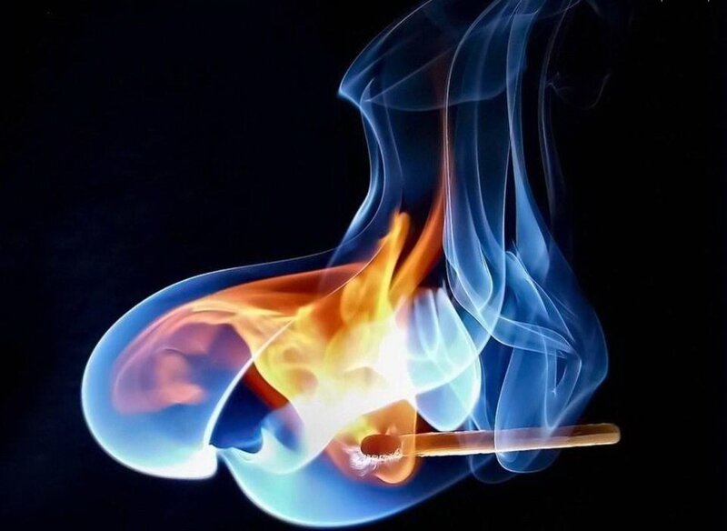 Burning Matchstick — Blue, Dramatic