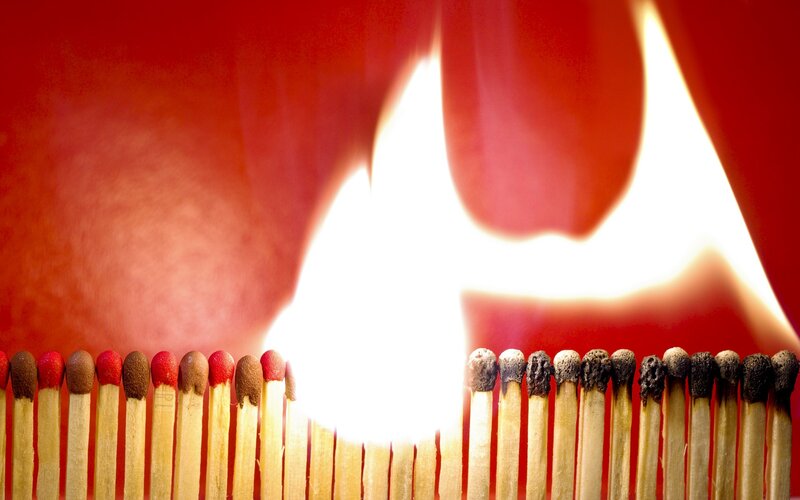 Burning Matchsticks — Red