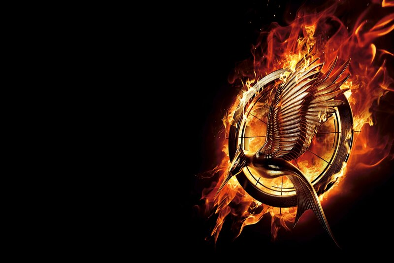 Burning Mockingjay Symbol — Black, Dramatic, Digital Art