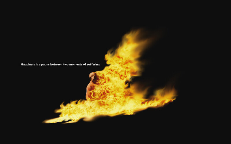 Burning Monk Figure