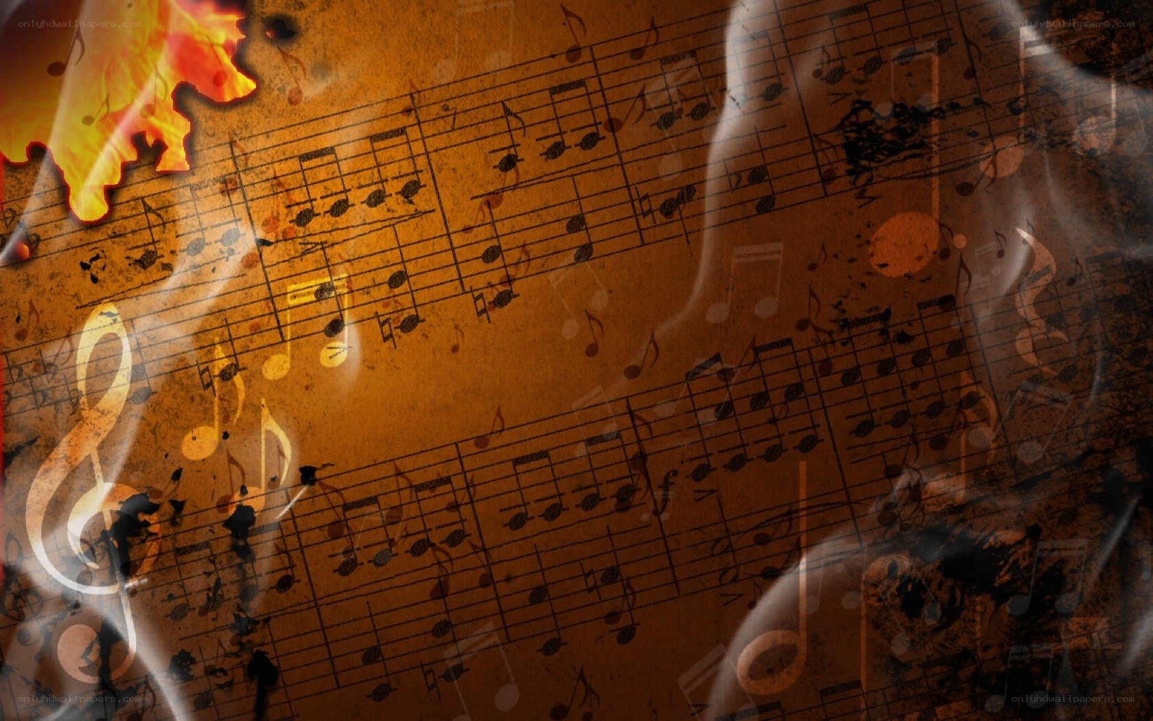 burning music sheet