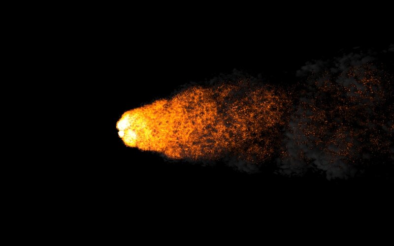 burning object in space
