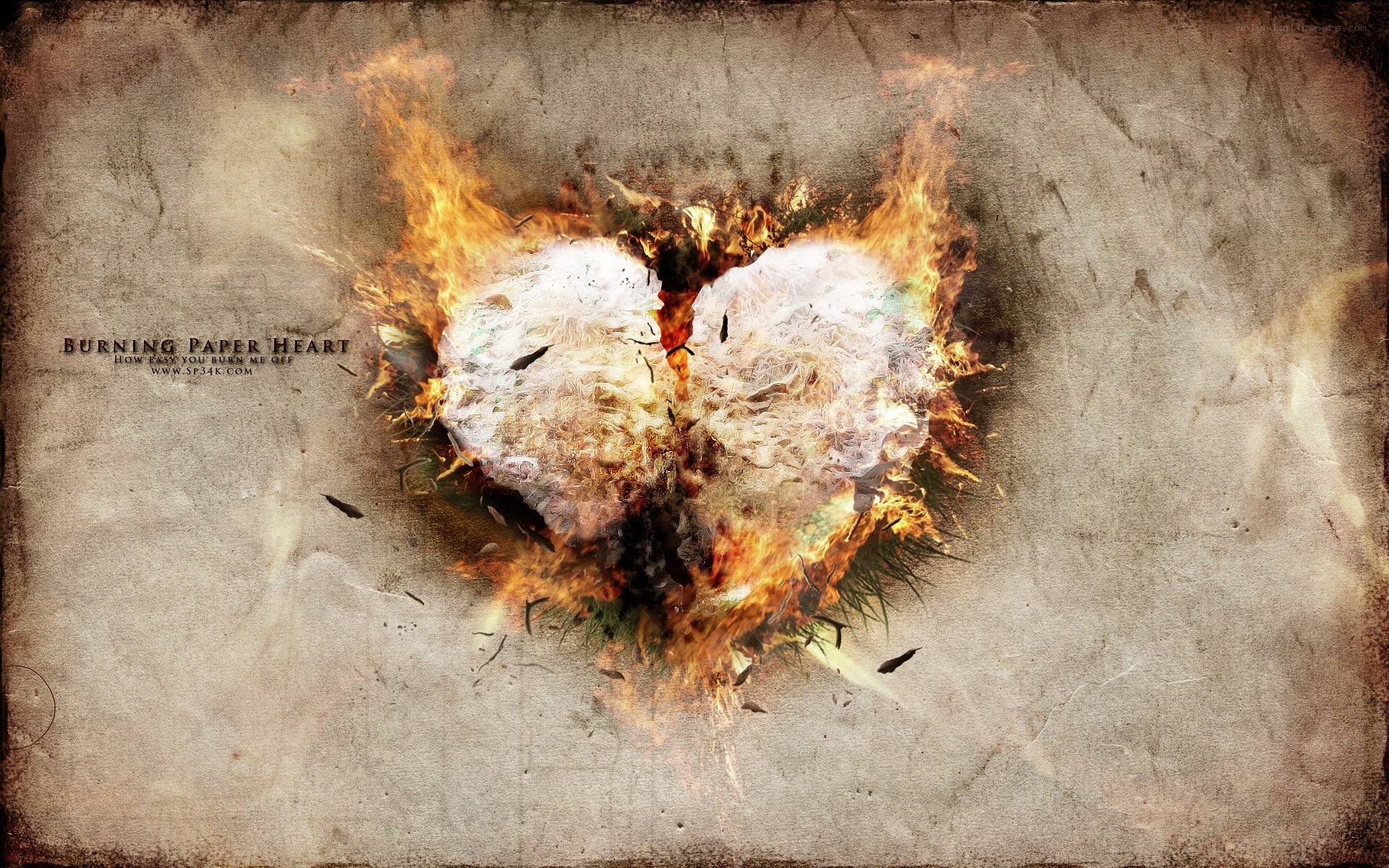 Burning Paper Heart