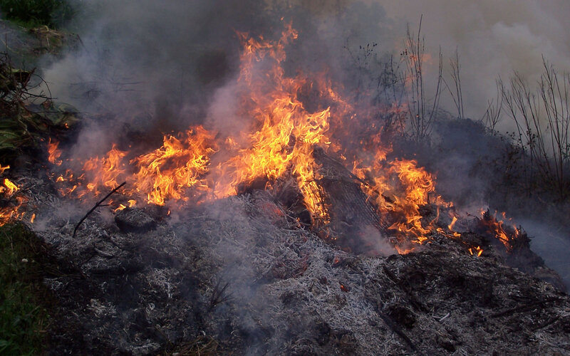 Burning Pile of Debris