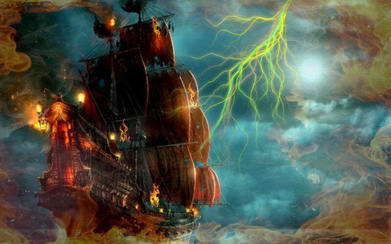 Burning Pirate Ship