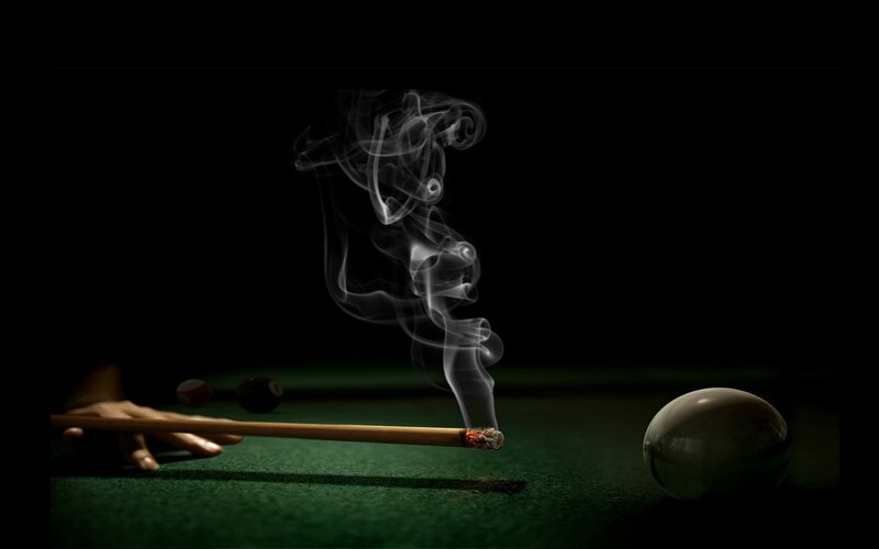 Burning Pool Cue — Black