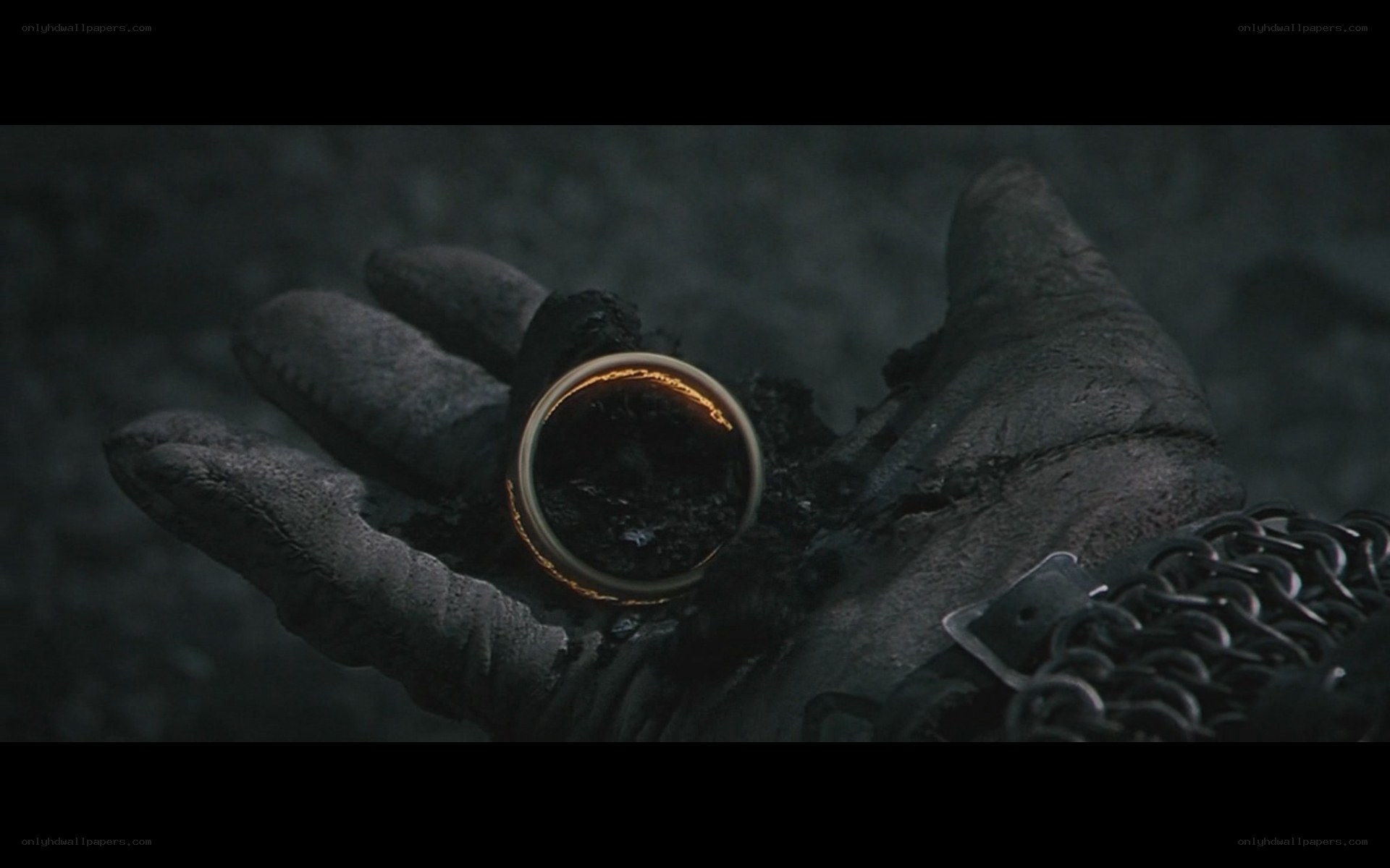 burning ring in a hand