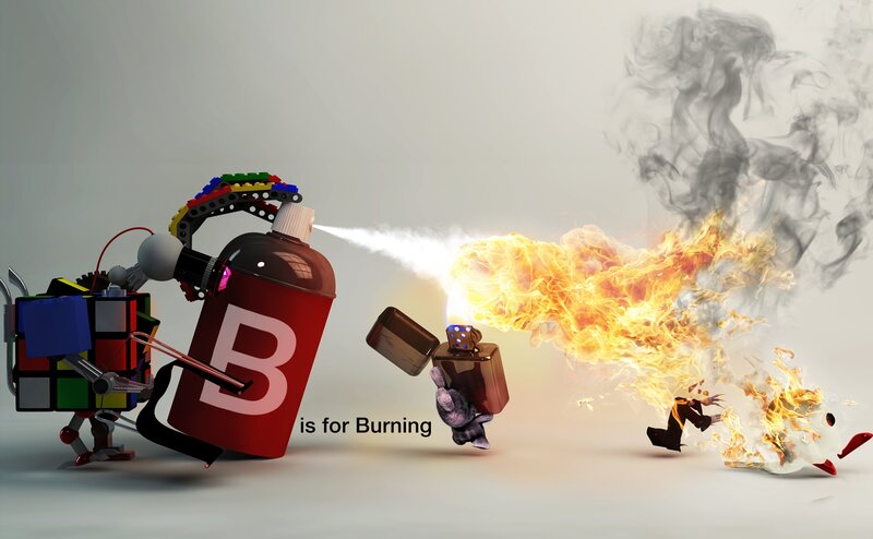 Burning Robot Characters