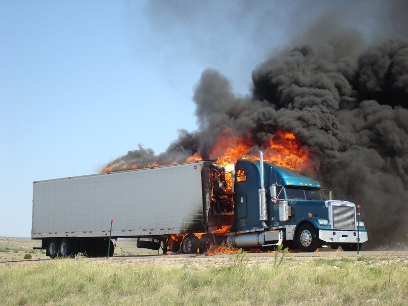 Burning Semi-truck