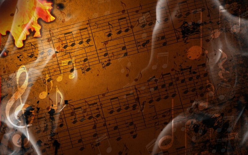 Burning Sheet Music — Orange