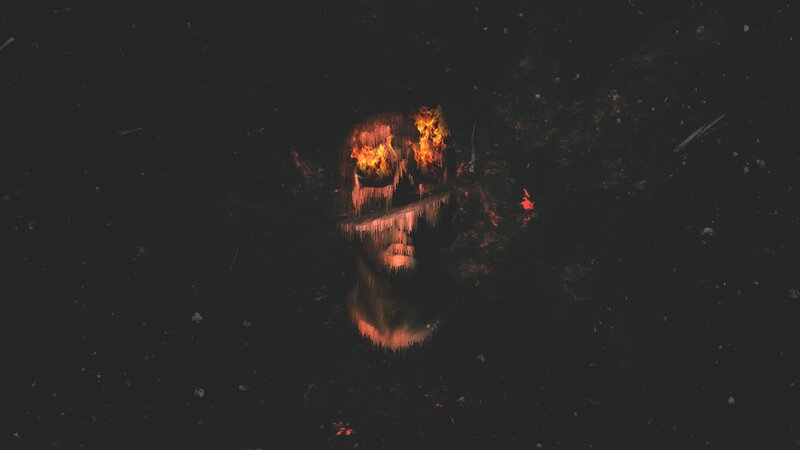 Burning Skull Face