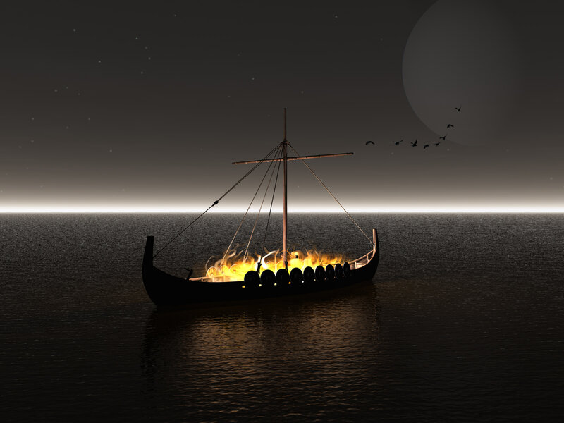 Burning Viking Ship