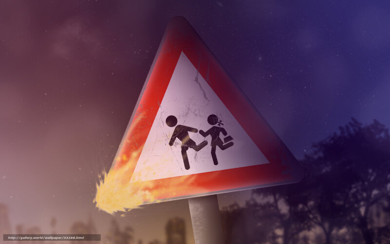 Burning warning sign