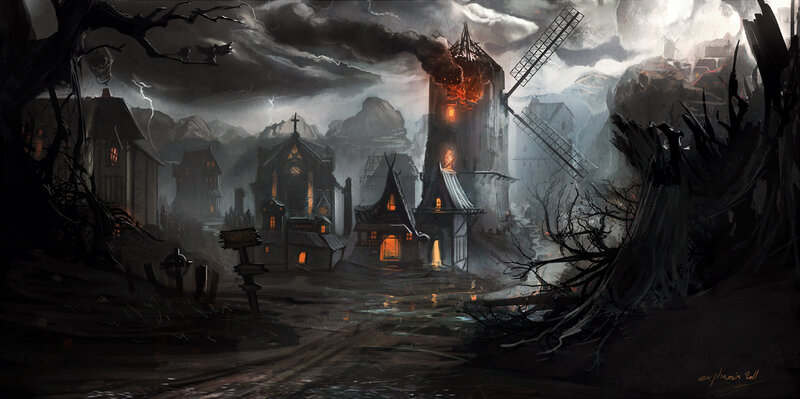 Burning Windmill Village