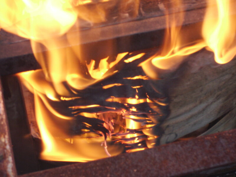 Burning Wood in Stove