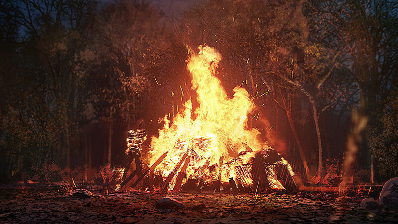 Burning Wooden Structure