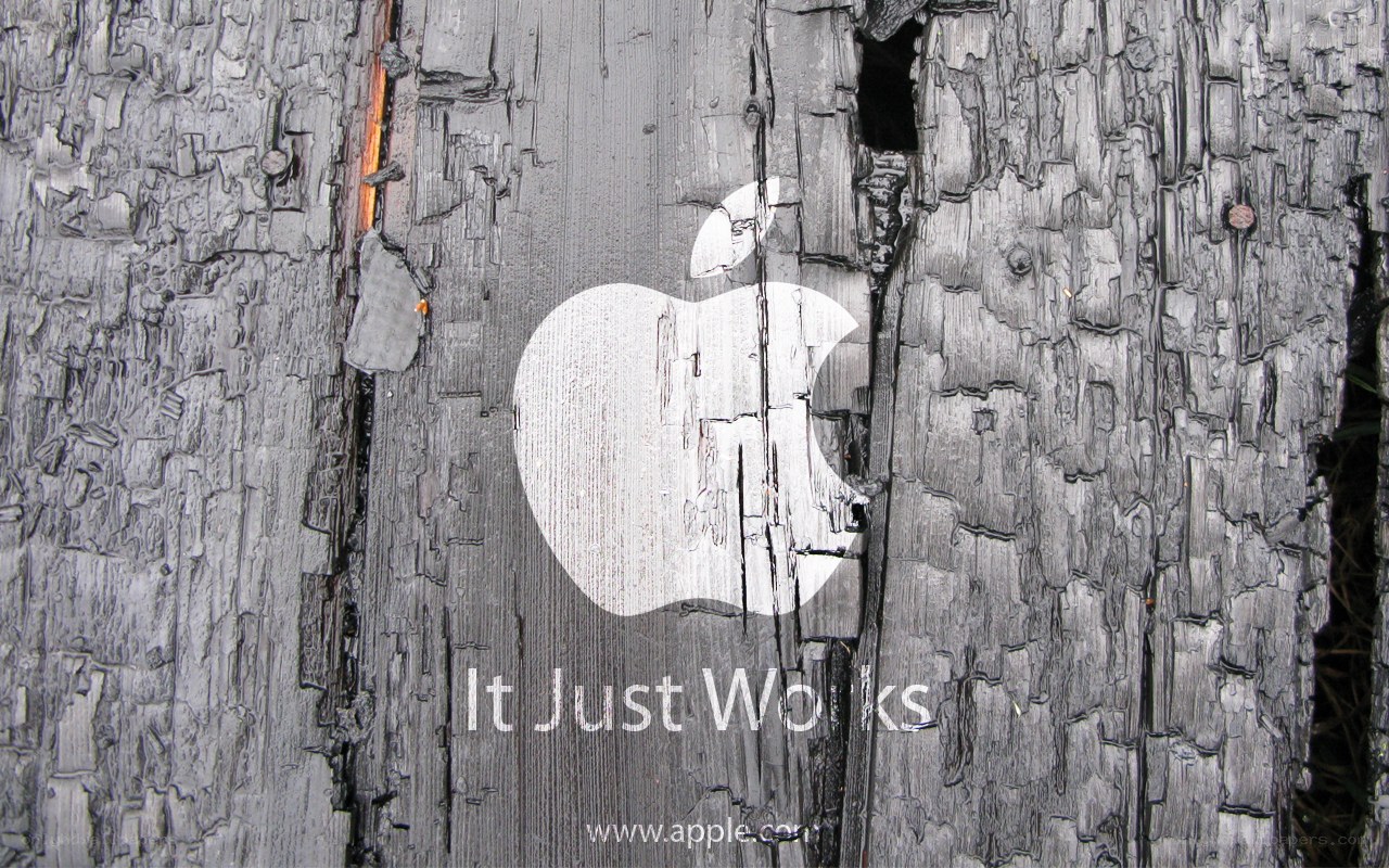 Burnt Apple logo on wood