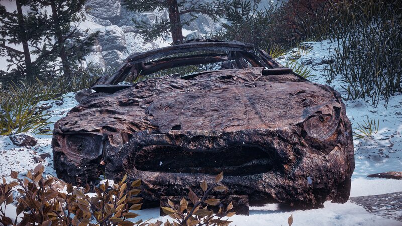 Burnt Car in Snow