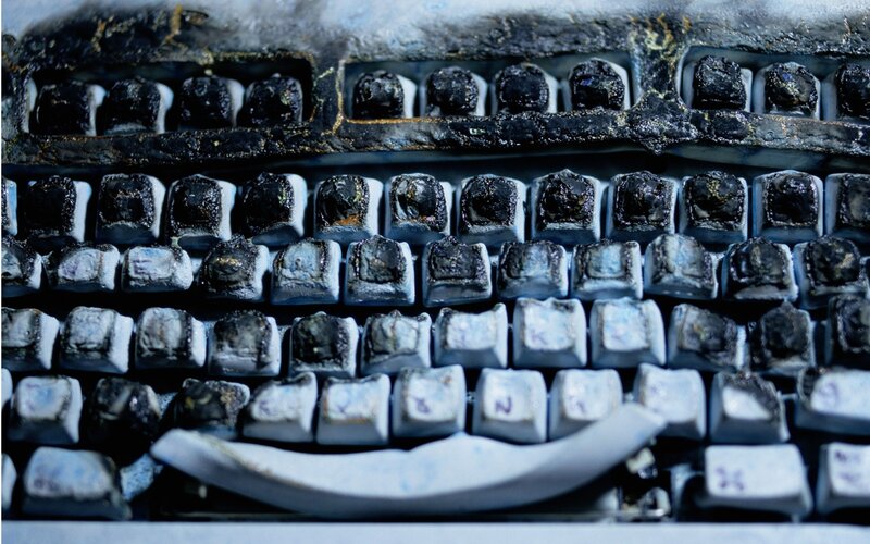 Burnt computer keyboard