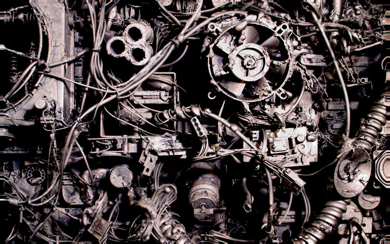 burnt engine components