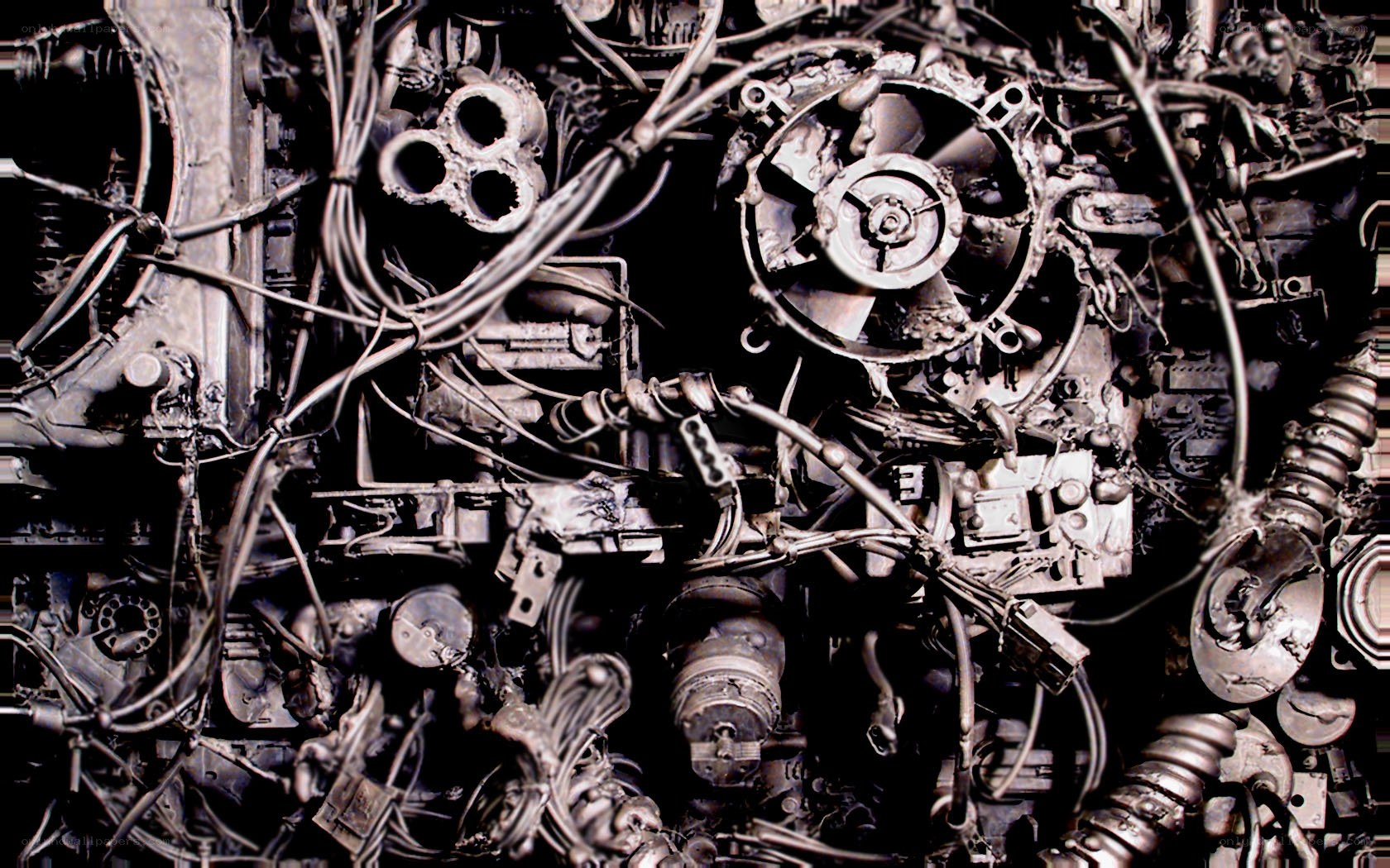 burnt engine components