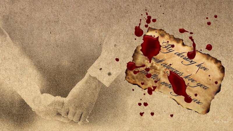 Burnt Letter with Blood