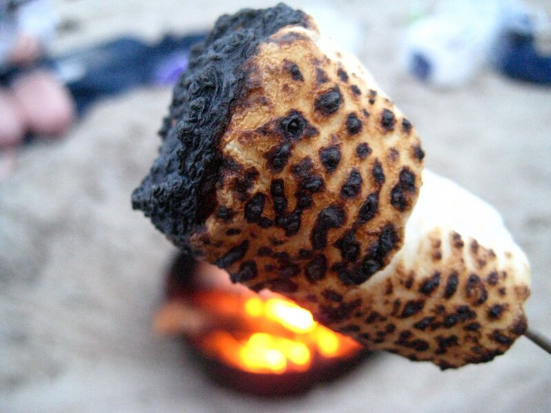 burnt marshmallow on stick