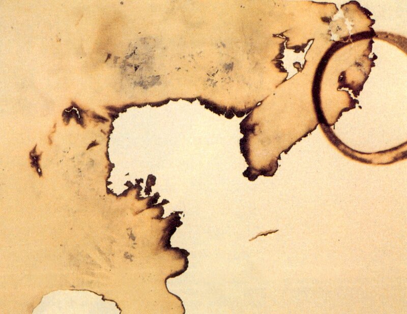 burnt paper with stains