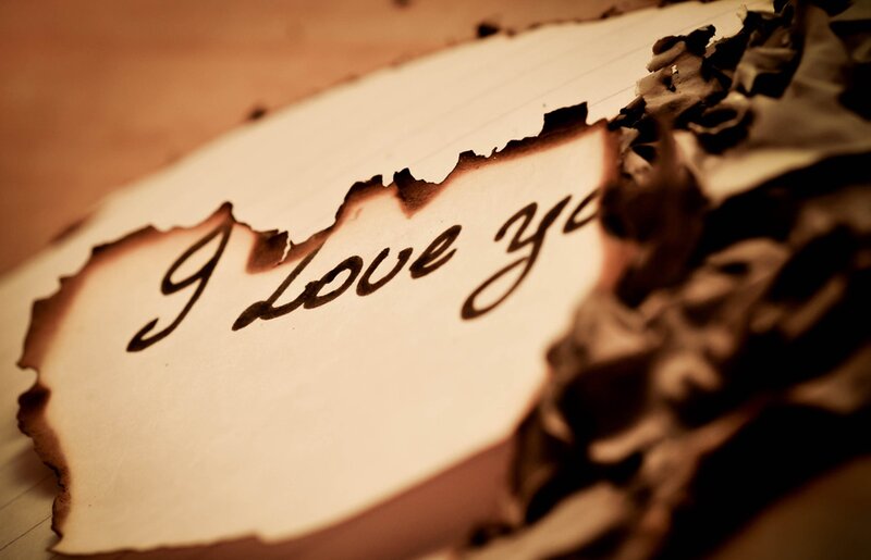 Burnt Paper with Text — Brown, Dramatic