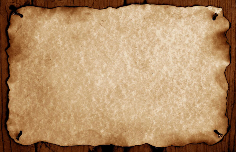 burnt parchment on wood