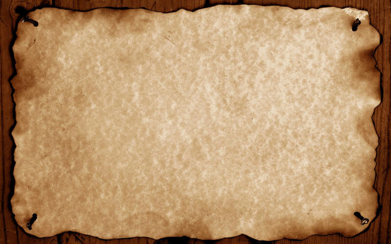 burnt parchment on wood