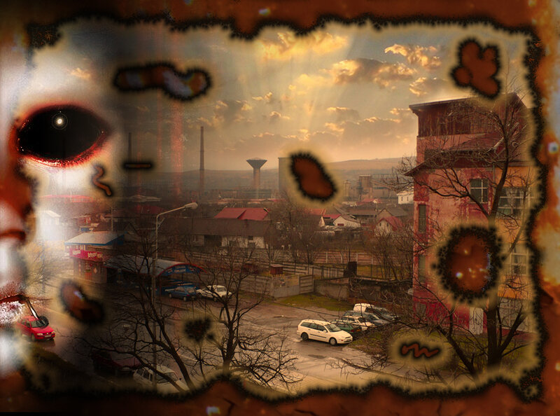 Burnt Photograph of Town