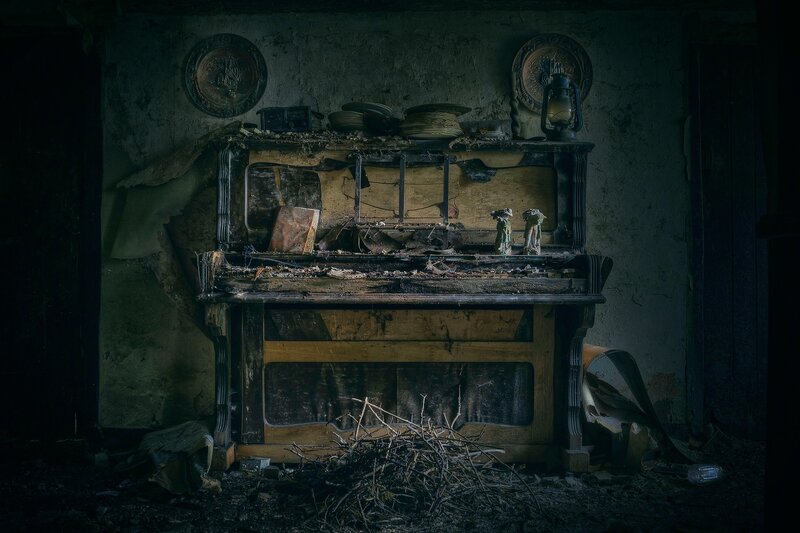Burnt Piano in Ruin